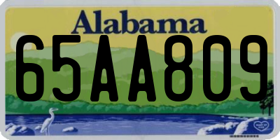 AL license plate 65AA809
