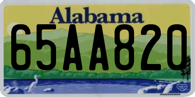 AL license plate 65AA820