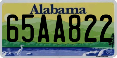 AL license plate 65AA822