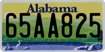 AL license plate 65AA825