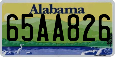 AL license plate 65AA826