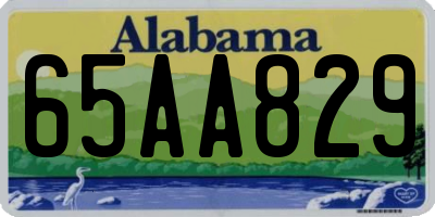 AL license plate 65AA829
