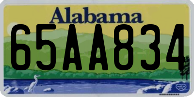 AL license plate 65AA834