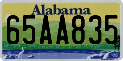 AL license plate 65AA835