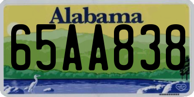 AL license plate 65AA838