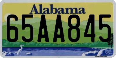 AL license plate 65AA845