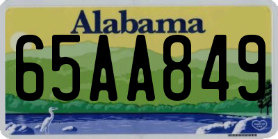 AL license plate 65AA849