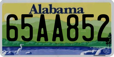 AL license plate 65AA852