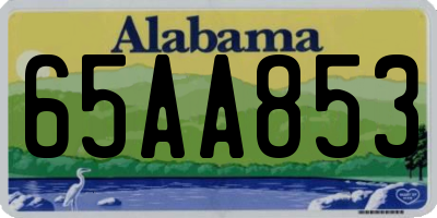 AL license plate 65AA853