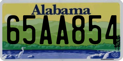 AL license plate 65AA854