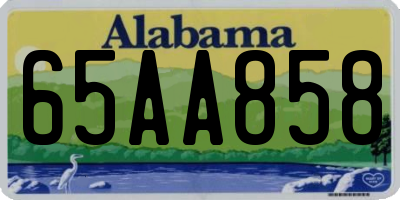 AL license plate 65AA858