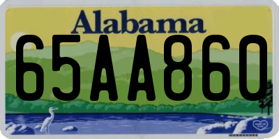 AL license plate 65AA860