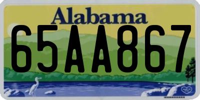 AL license plate 65AA867