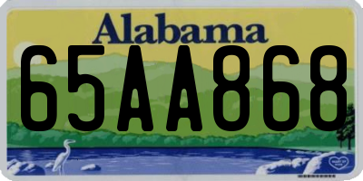 AL license plate 65AA868