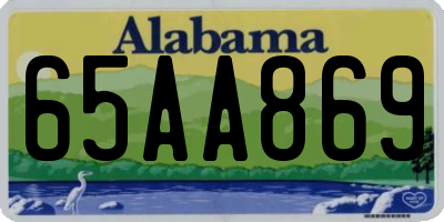 AL license plate 65AA869