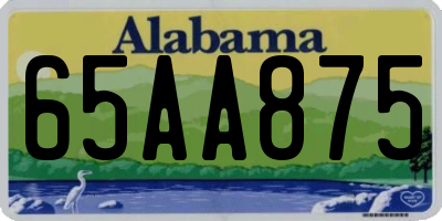 AL license plate 65AA875