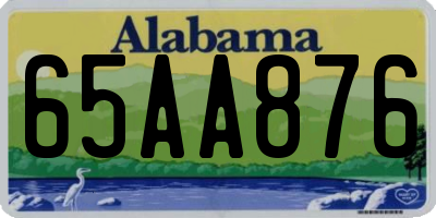 AL license plate 65AA876