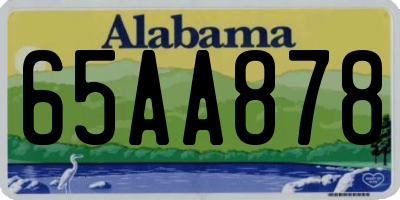 AL license plate 65AA878