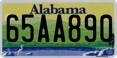 AL license plate 65AA890
