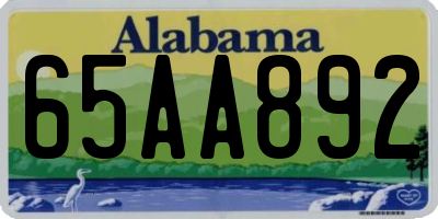 AL license plate 65AA892
