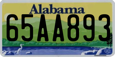 AL license plate 65AA893
