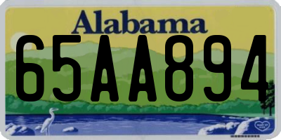 AL license plate 65AA894