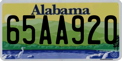 AL license plate 65AA920