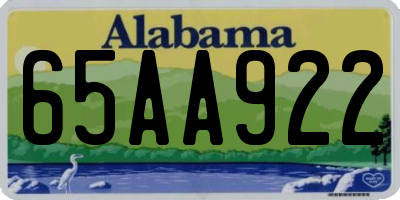 AL license plate 65AA922