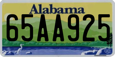 AL license plate 65AA925