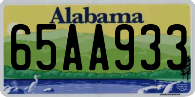 AL license plate 65AA933