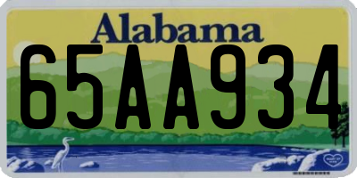 AL license plate 65AA934