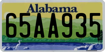 AL license plate 65AA935