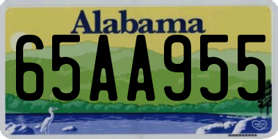AL license plate 65AA955