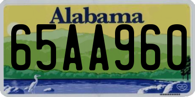 AL license plate 65AA960