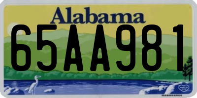 AL license plate 65AA981