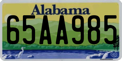 AL license plate 65AA985