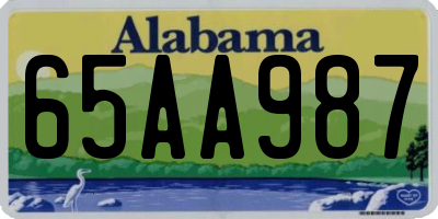 AL license plate 65AA987