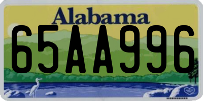 AL license plate 65AA996