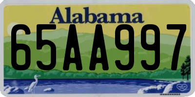 AL license plate 65AA997
