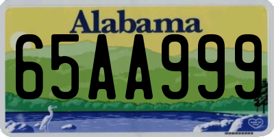 AL license plate 65AA999
