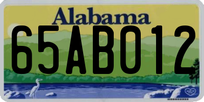 AL license plate 65AB012
