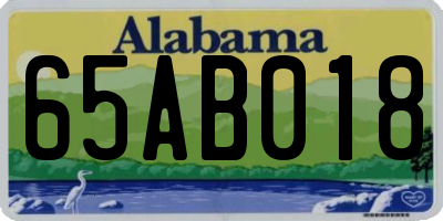 AL license plate 65AB018