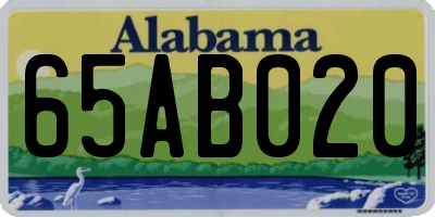 AL license plate 65AB020