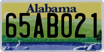 AL license plate 65AB021