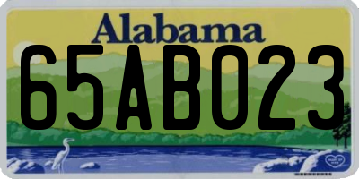 AL license plate 65AB023
