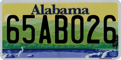 AL license plate 65AB026