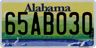 AL license plate 65AB030