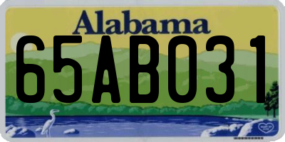 AL license plate 65AB031