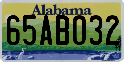 AL license plate 65AB032