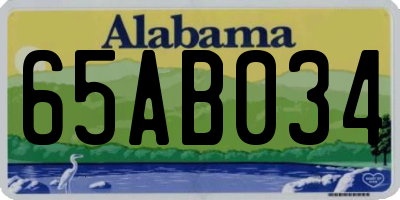 AL license plate 65AB034
